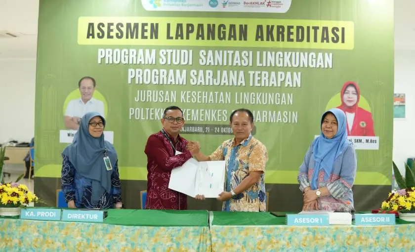 Prodi Sarjana Terapan Sanitasi Lingkungan Poltekkes Kemenkes Banjarmasin Laksanakan Asesmen Lapangan Reakreditasi LAM-PTKes